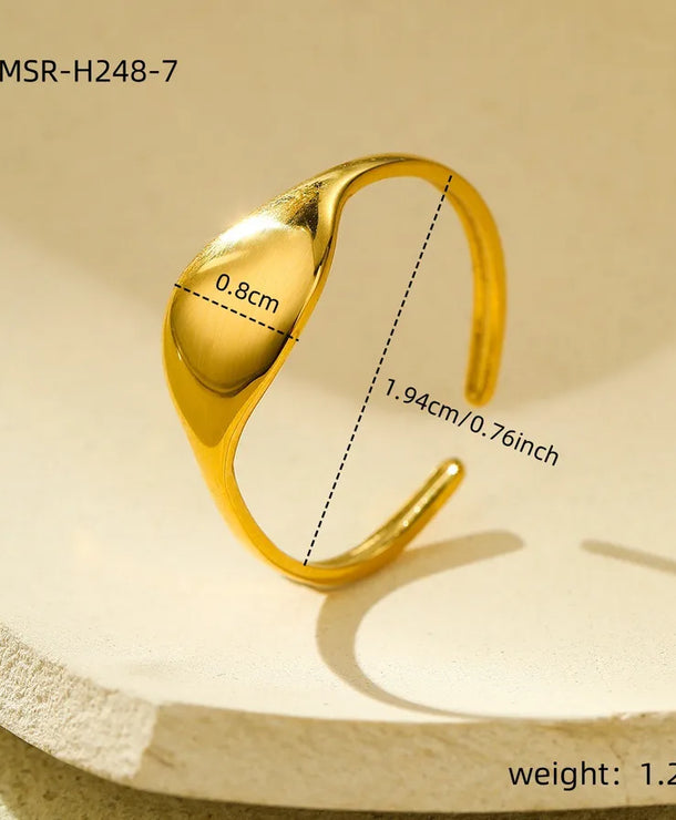 Anillo ajustable de acero inoxidable 304 en color liso, estilo IG - imagen 12
