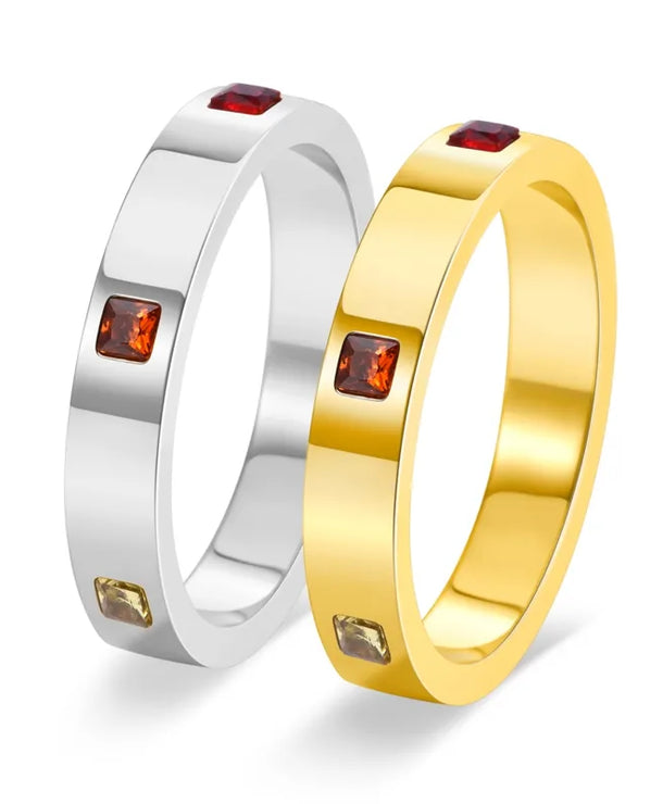 Anillo de acero 304 con baño de oro 18K y diseño de fruta para mujer - imagen 4