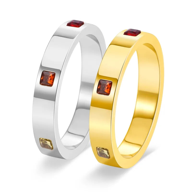 Anillo de acero 304 con baño de oro 18K y diseño de fruta para mujer - imagen 4