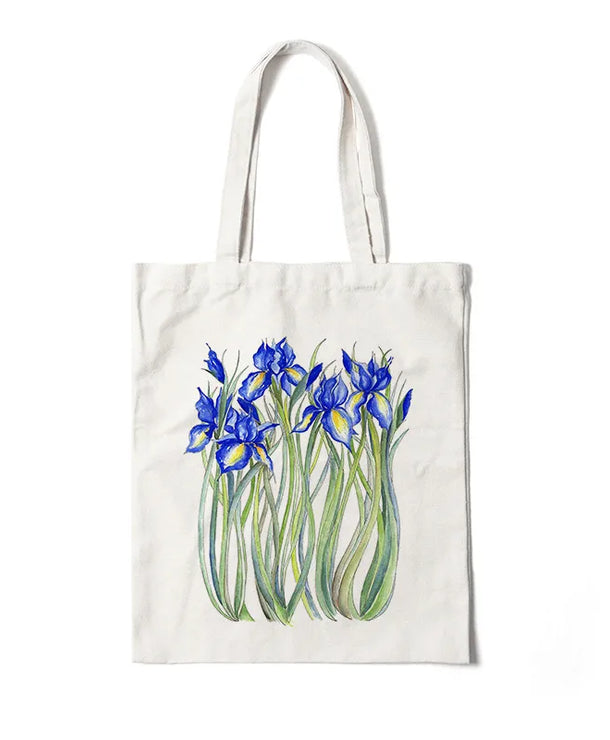 Bolso de lona con estampado de flores para mujer, diseño abierto - imagen 4