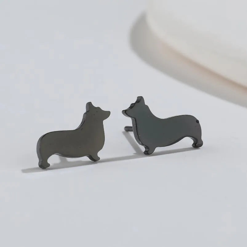 Aretes de botón de acero 304 con baño de oro 18K y diseño de animalitos - imagen 35