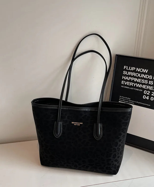 Bolso tote de piel sintética con estampado de leopardo y gran capacidad - imagen 7