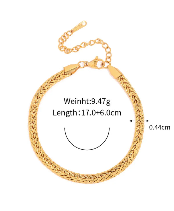 Pulsera redonda dorada de acero 304, estilo INS para mujer - imagen 8