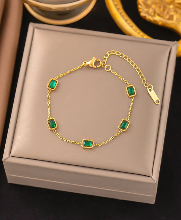 Pulsera de corazones con cadena cubana en acero 304 y baño de oro 18K - imagen 33