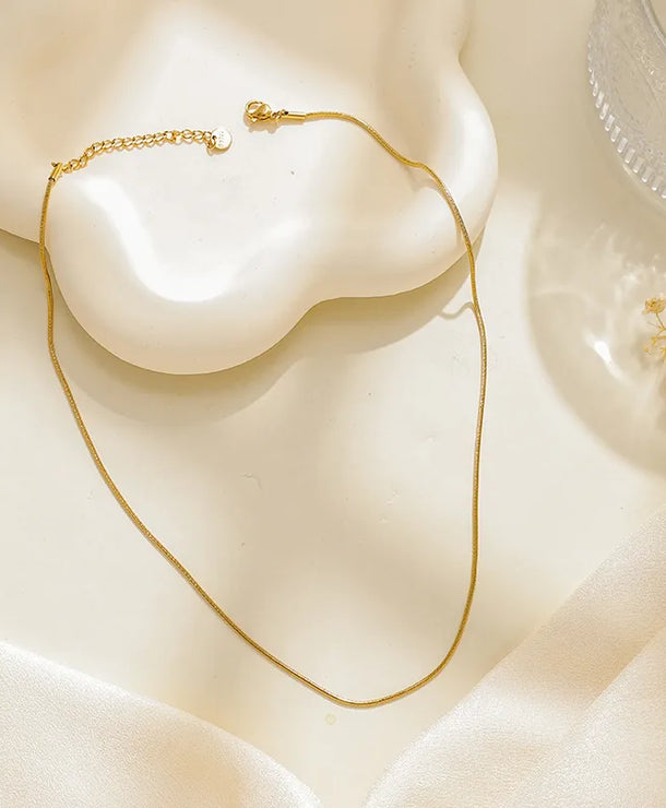 Collar de acero inoxidable 304 en color liso, estilo básico para mujer - imagen 2