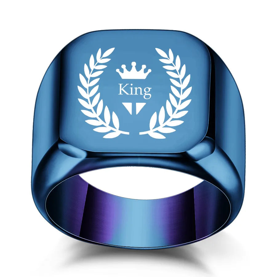 Anillos de acero de titanio para hombre en color liso, hip-hop - imagen 6
