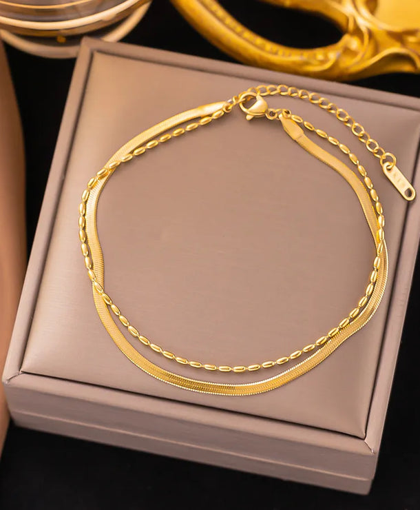 Pulsera de corazones con cadena cubana en acero 304 y baño de oro 18K - imagen 13