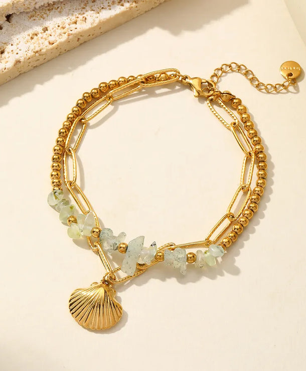 Pulsera de acero 304 con dijes de estrella de mar, corazón y concha - imagen 5