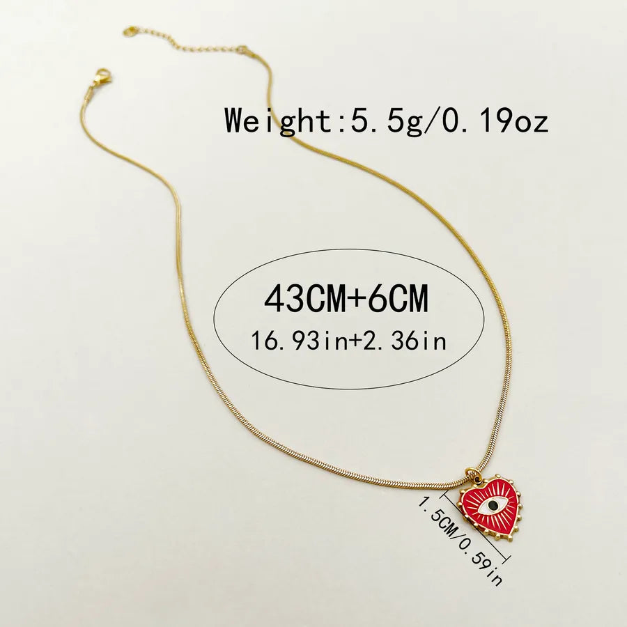 Collar con dije de sol, ojo turco y corazón en acero inoxidable 304 - imagen 8