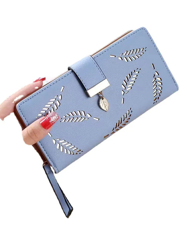 Cartera larga de piel sintética para mujer con diseño geométrico vintage - imagen 5