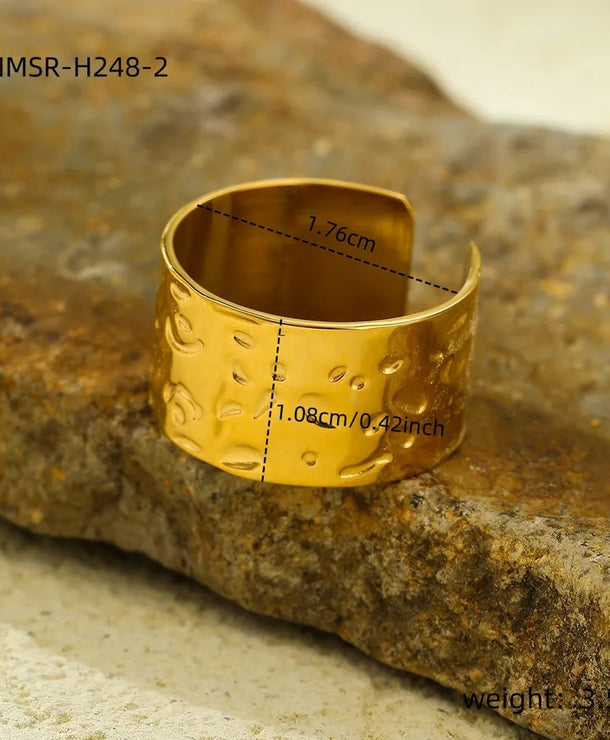 Anillo ajustable de acero inoxidable 304 en color liso, estilo IG - imagen 7