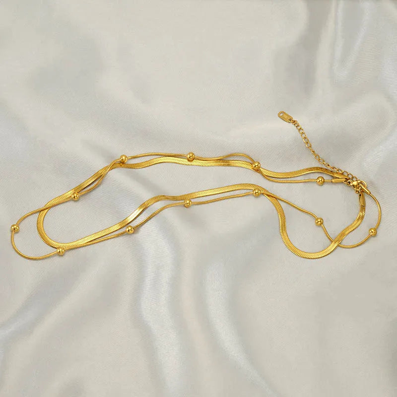 Collar de capas con baño de oro 18K para mujer en acero inoxidable 304 - imagen 2