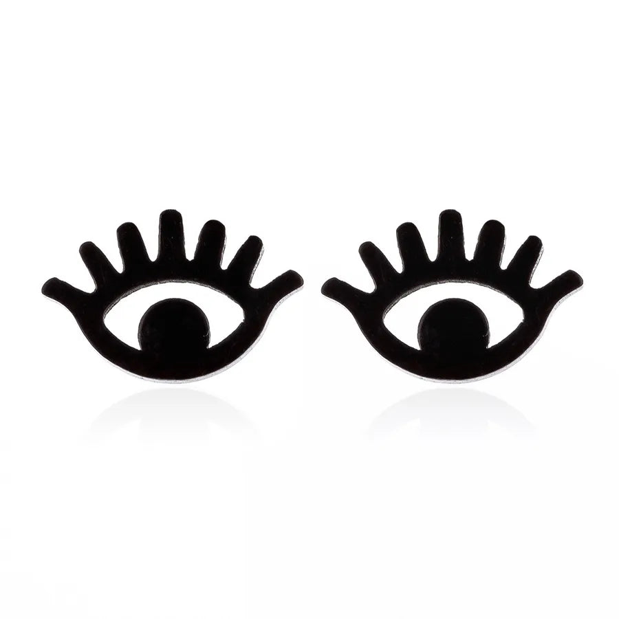 Aretes de botón de acero inoxidable 304 con diseño de ojo turco - imagen 6