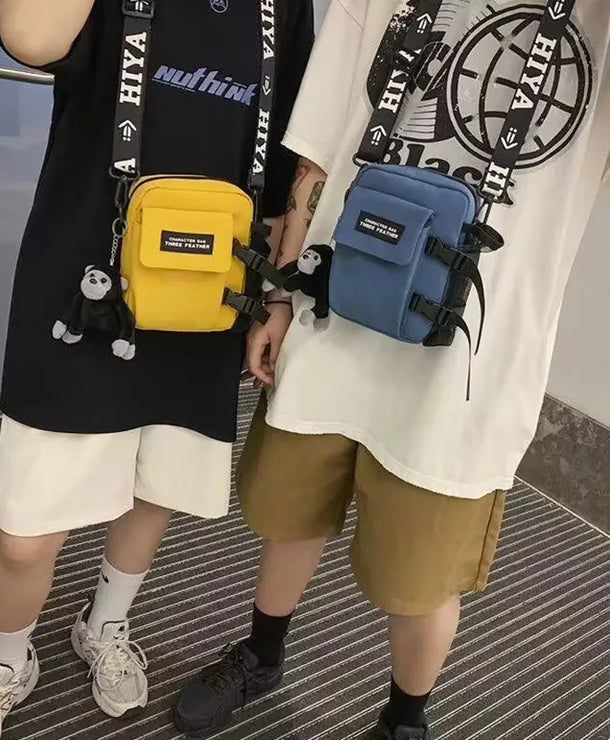 Bolso cruzado de nylon para hombre en color liso, estilo urbano - imagen 2