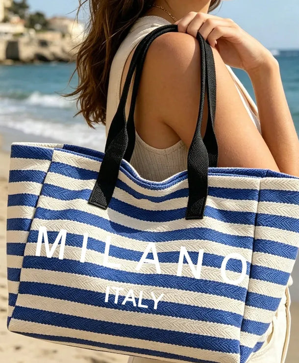 Cosmetiquera de poliéster con estampado de letras, portátil y unisex