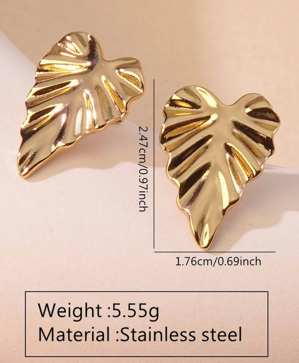 Aretes de botón de acero inoxidable 304 con diseño floral streetwear - imagen 36