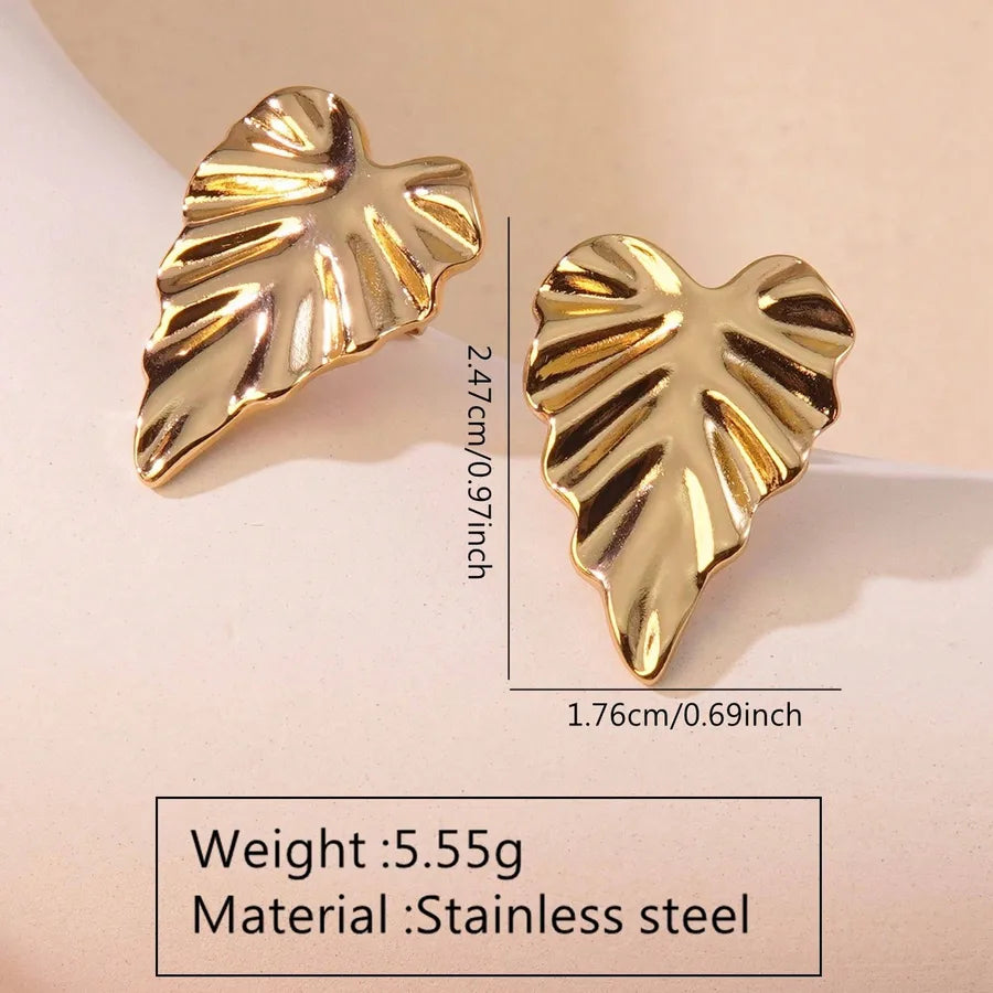Aretes de botón de acero inoxidable 304 con diseño floral streetwear - imagen 36