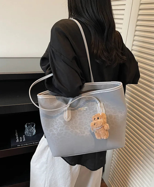 Bolso tote de piel sintética con estampado de leopardo y gran capacidad - imagen 5