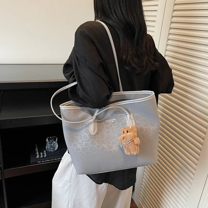 Bolso tote de piel sintética con estampado de leopardo y gran capacidad - imagen 5