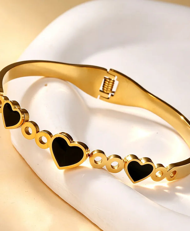Brazalete asimétrico de acero 304 con diseño de corazón para mujer - imagen 5