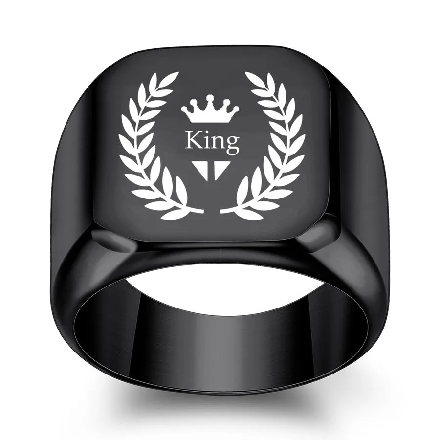 Anillos de acero de titanio para hombre en color liso, hip-hop - imagen 3
