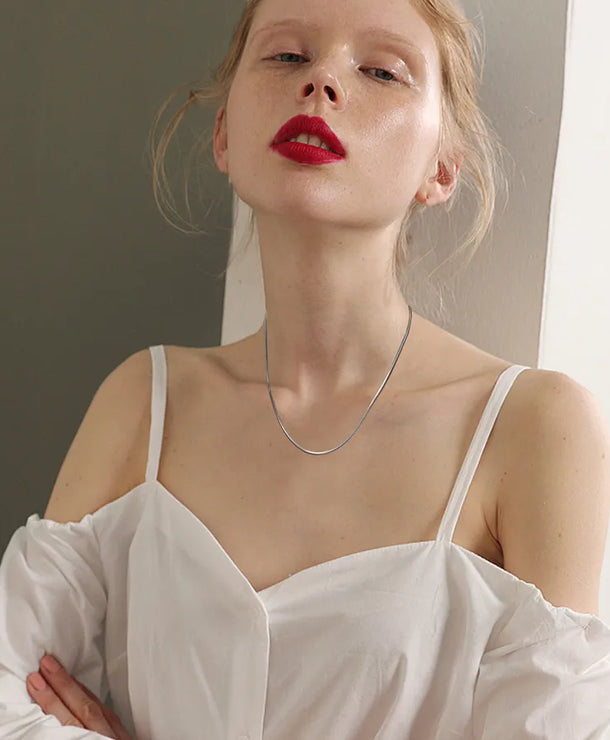 Collar de cadena serpiente de acero 201 con baño dorado para mujer - imagen 6