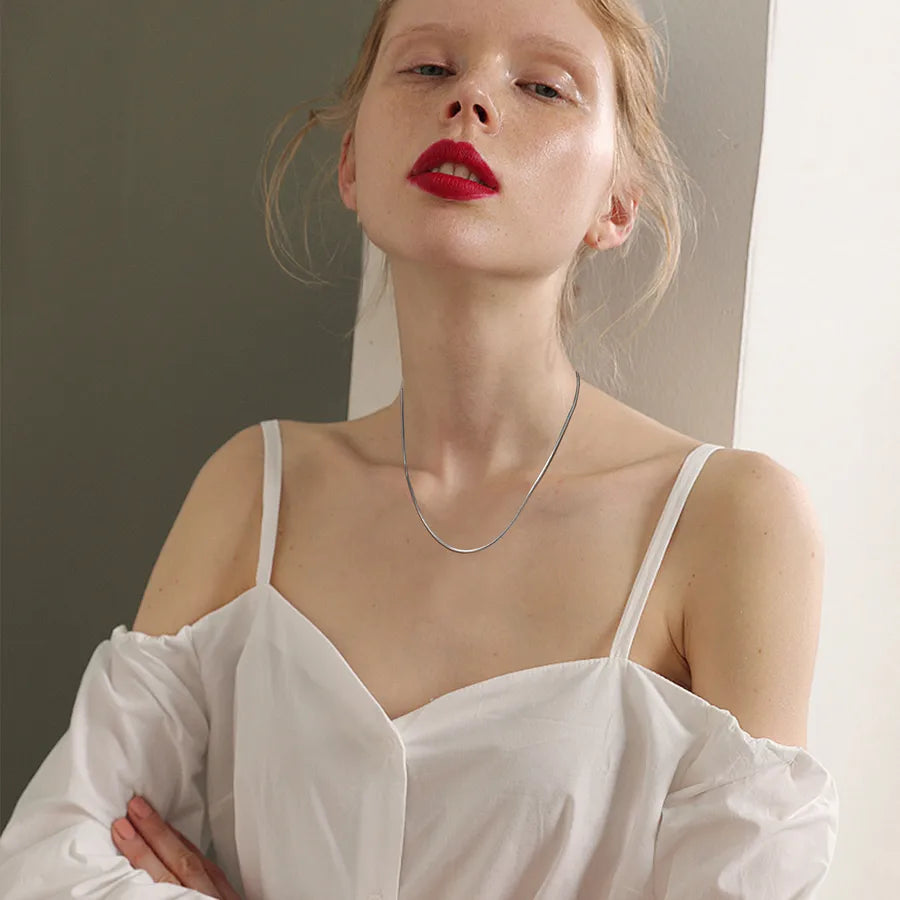 Collar de cadena serpiente de acero 201 con baño dorado para mujer - imagen 6