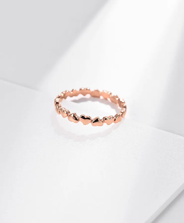 Anillo de acero inoxidable 304 con diseño de corazón para mujer