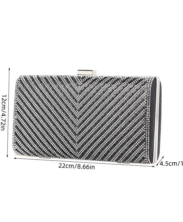 Bolso de noche de poliéster con rayas y estilo vintage para mujer - imagen 5