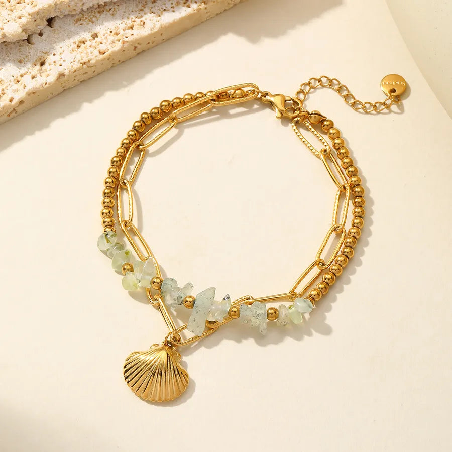 Pulsera de acero 304 con dijes de estrella de mar, corazón y concha - imagen 8