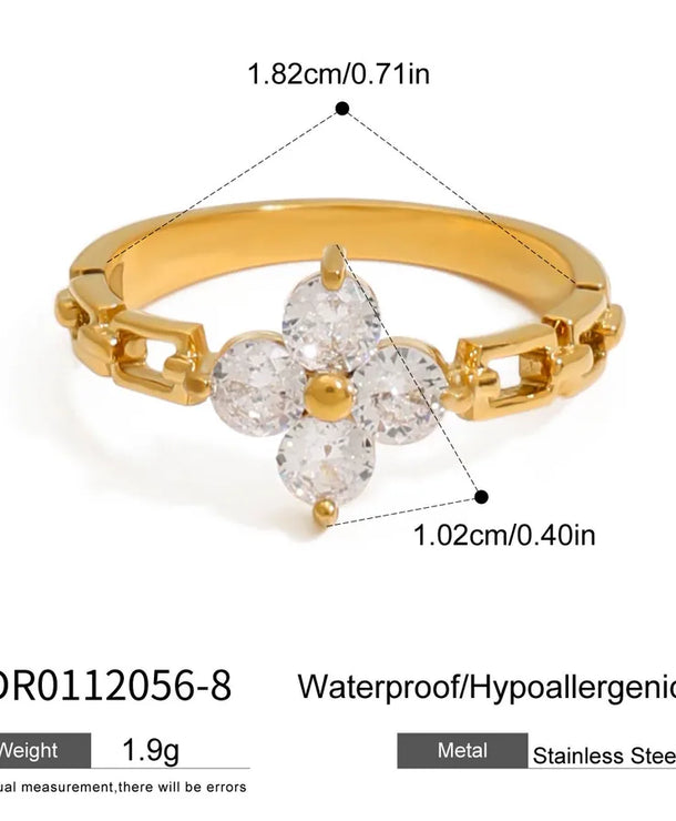 Anillo de acero inoxidable con diseño geométrico, estilo sencillo - imagen 12