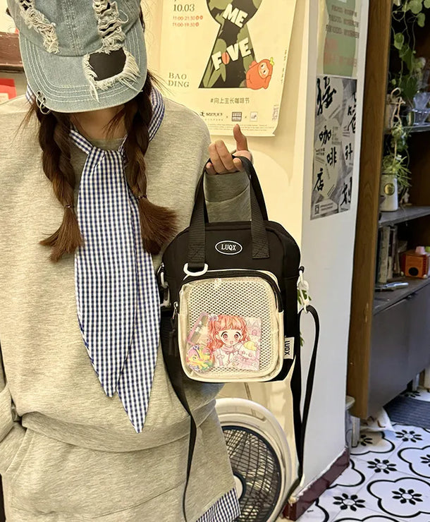 Bolso cruzado de tela para mujer en color liso, estilo streetwear - imagen 9