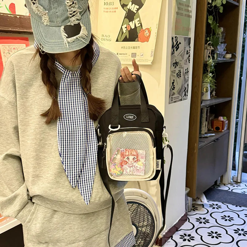 Bolso cruzado de tela para mujer en color liso, estilo streetwear - imagen 9