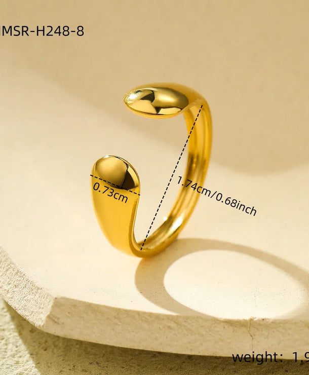 Anillo ajustable de acero inoxidable 304 en color liso, estilo IG - imagen 13