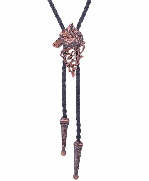 Corbata bolo de aleación con cordón de piel y dijes de estrella y calavera - imagen 47
