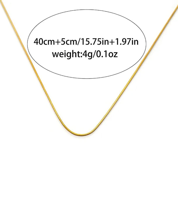 Collar de acero inoxidable 304 en color liso, estilo básico para mujer - imagen 5