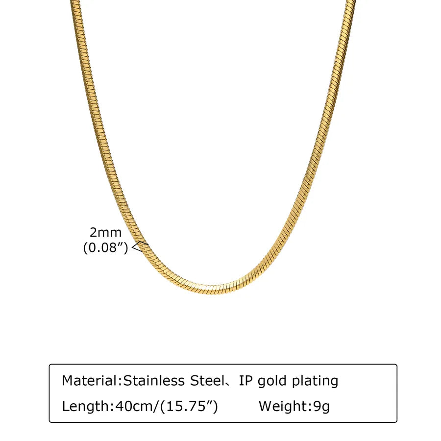 Collar de cadena serpiente de acero 201 con baño dorado para mujer - imagen 9
