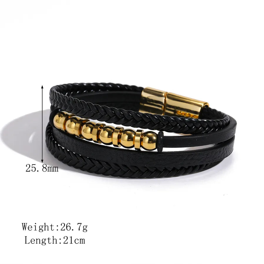 Brazalete geométrico para hombre en acero 201 con baño dorado - imagen 6