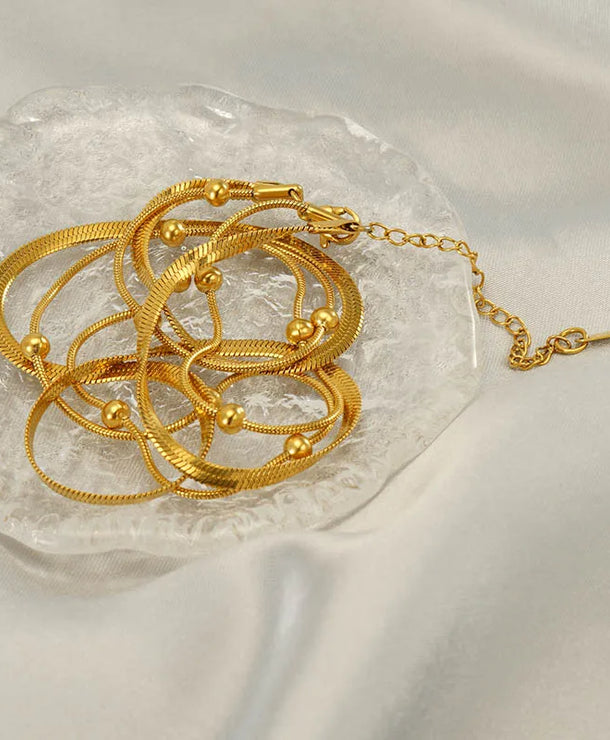 Collar de capas con baño de oro 18K para mujer en acero inoxidable 304 - imagen 4
