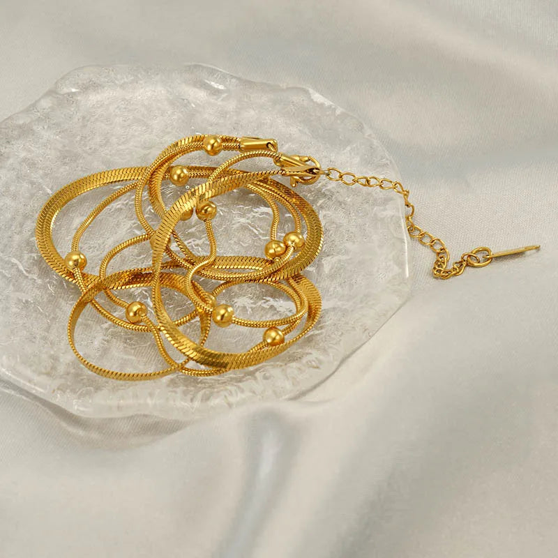 Collar de capas con baño de oro 18K para mujer en acero inoxidable 304 - imagen 4