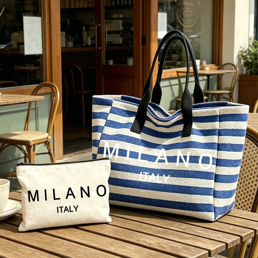 Cosmetiquera de poliéster con estampado de letras, portátil y unisex - imagen 13