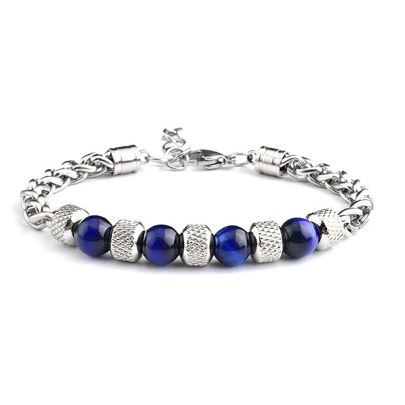 Pulsera de acero de titanio para hombre con diseño geométrico pulido - imagen 4