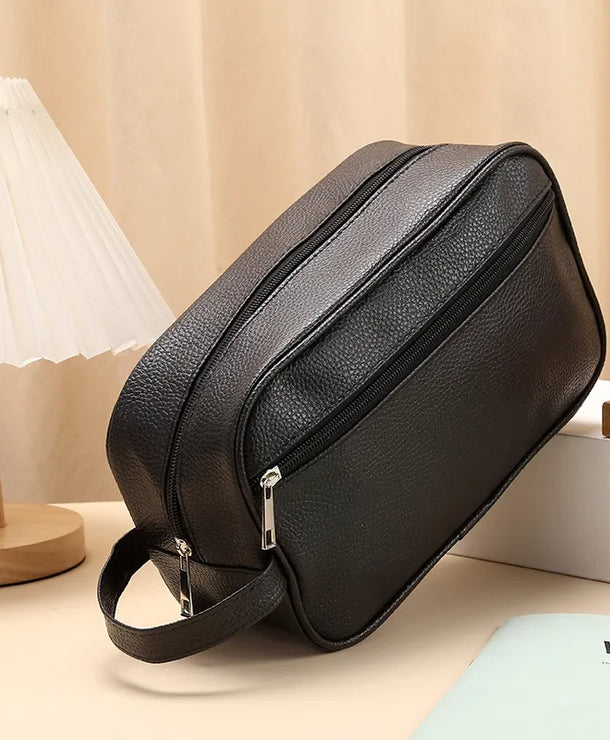 Neceser de PVC con cierre en color liso, unisex, ideal para viajar - imagen 8
