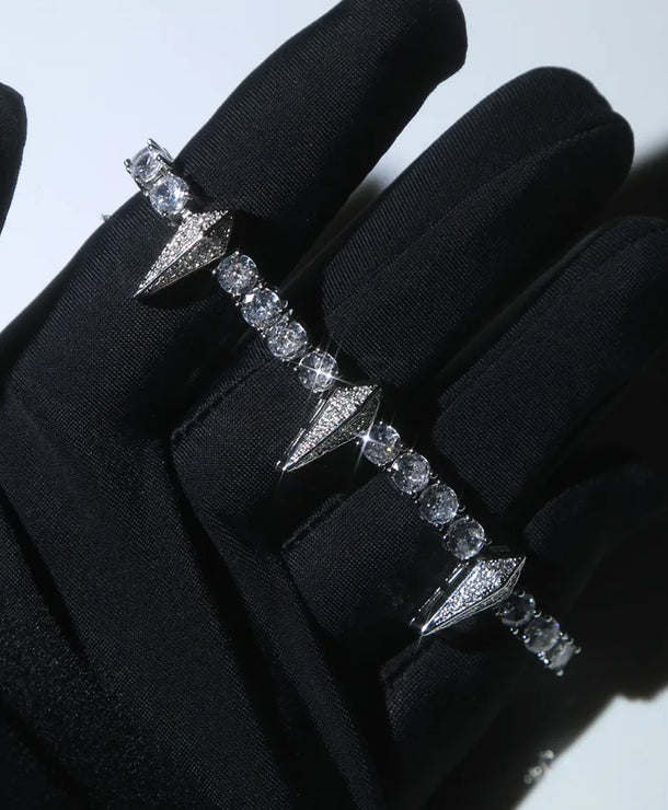 Pulsera de cobre para hombre con circonia y diseño en rombo - imagen 2