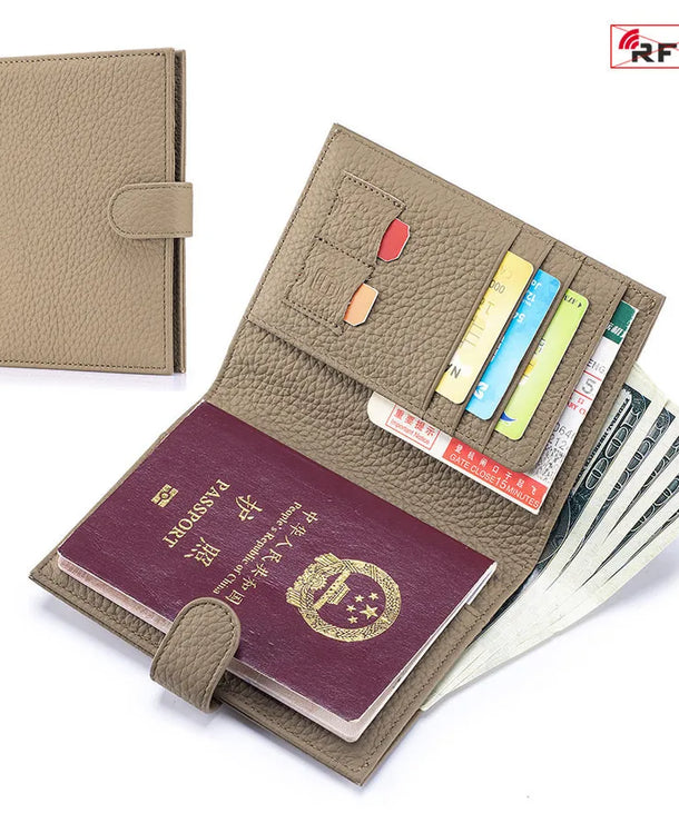 Portapasaportes de piel genuina para mujer con protección RFID - imagen 8