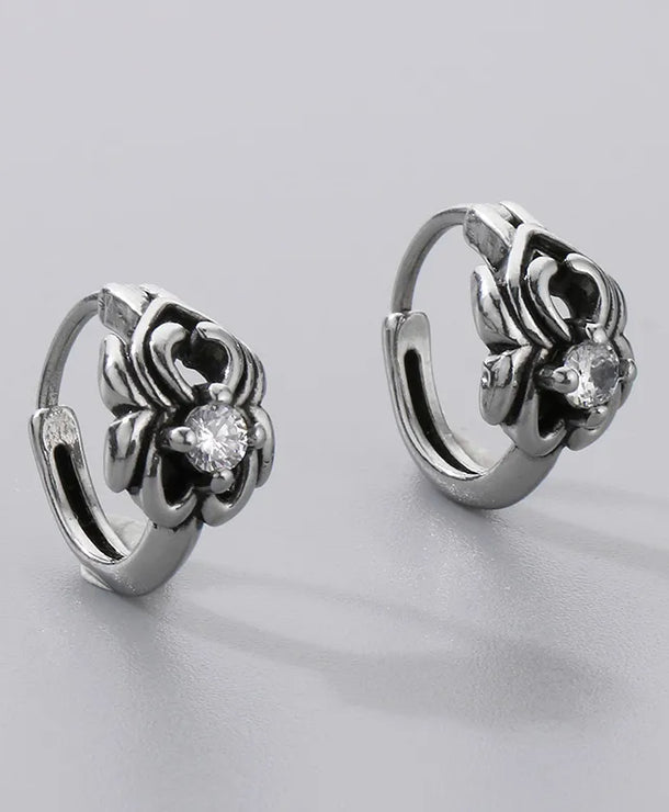 Aretes de acero 304 con dije de calavera e incrustación de circonia - imagen 3
