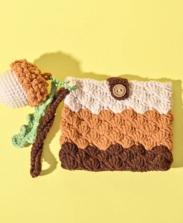 Monedero de estambre tejido a crochet con estampado de frutas, unisex - imagen 15