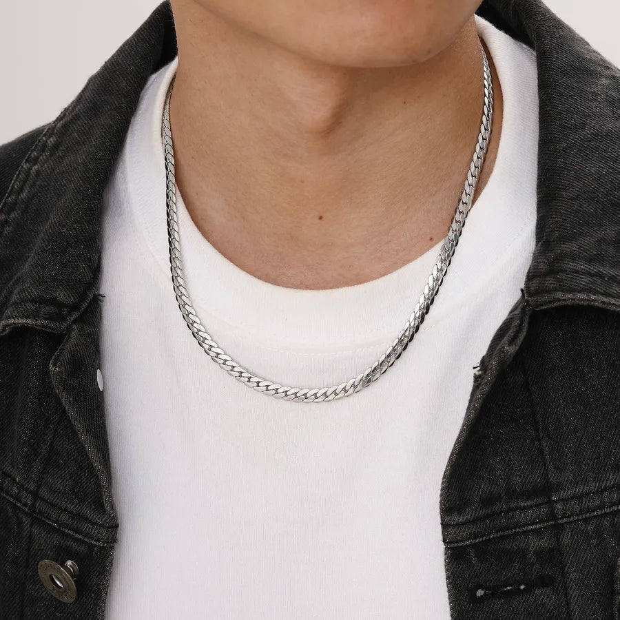 Cadena de acero inoxidable 201 color plata para hombre - imagen 7