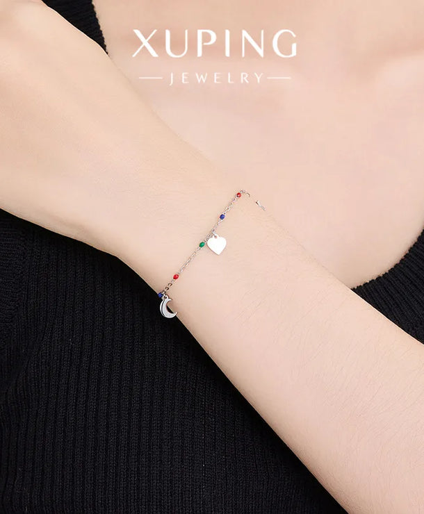 Pulsera XUPING de acero 304 con diseño de luna en esmalte para mujer - imagen 7