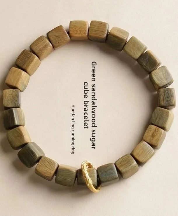 Pulsera de madera con cuentas negras, estilo natural unisex - imagen 3